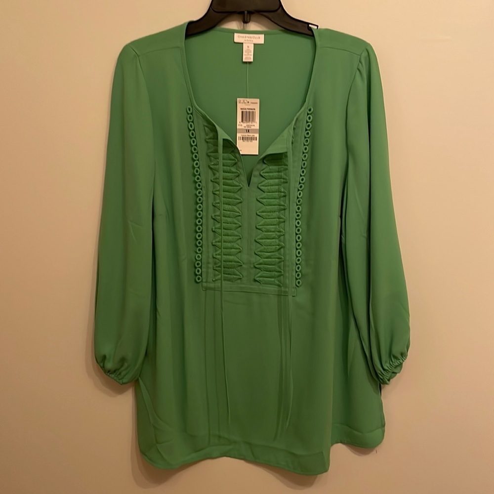 Charter Club NWT 1X green blouse